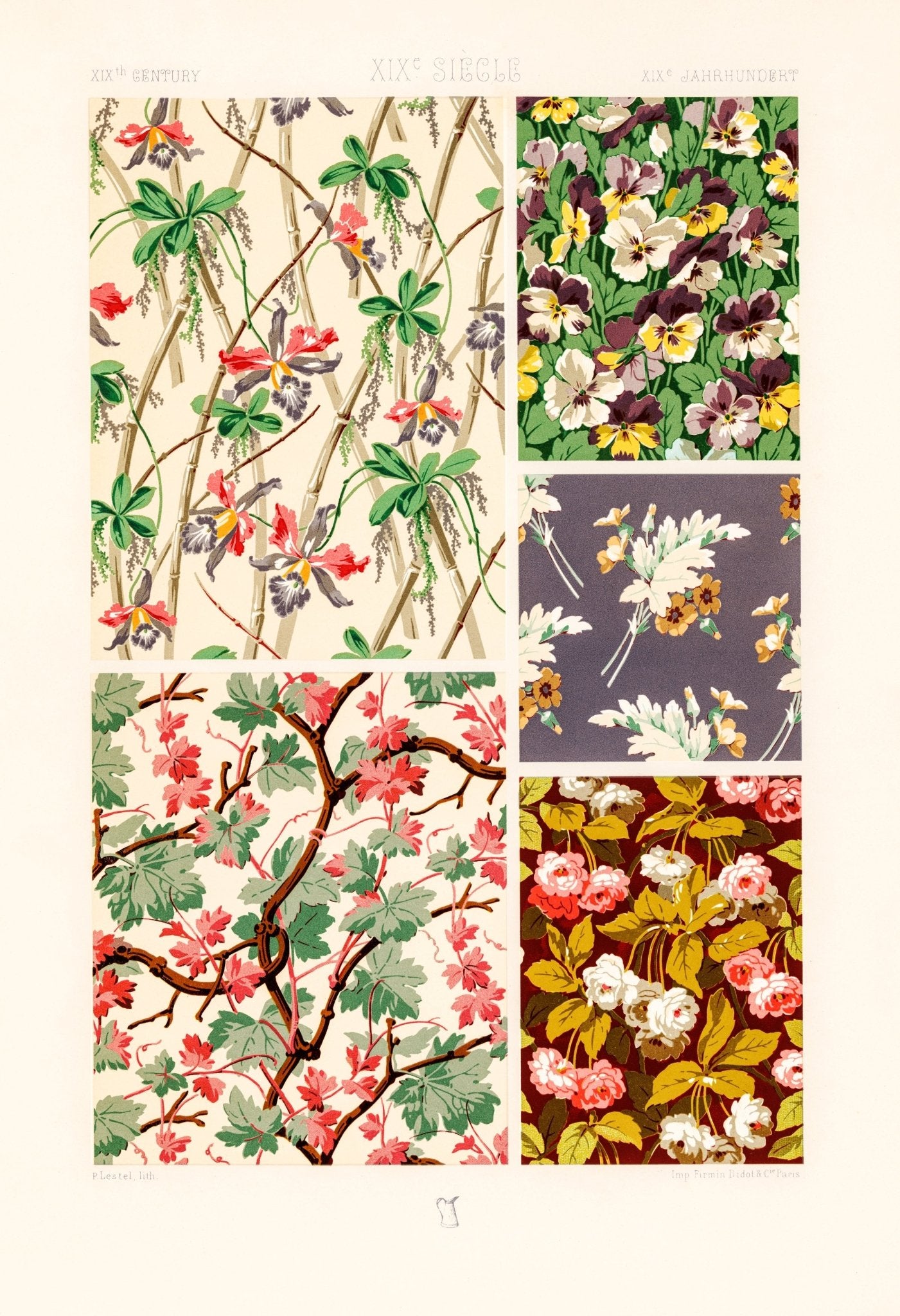 19th Century Flower Pattern (1888) - Milisima Studio