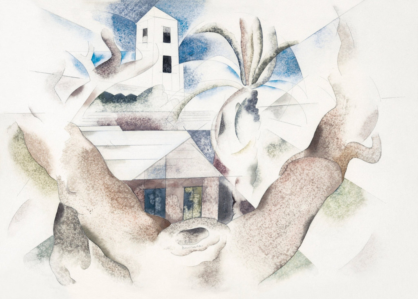 Bermuda No. 1, Tree and House (1917) - Milisima Studio