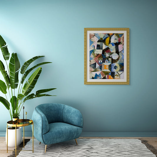 Composition with the Yellow Half - Moon and the Y (1918) - Milisima Studio