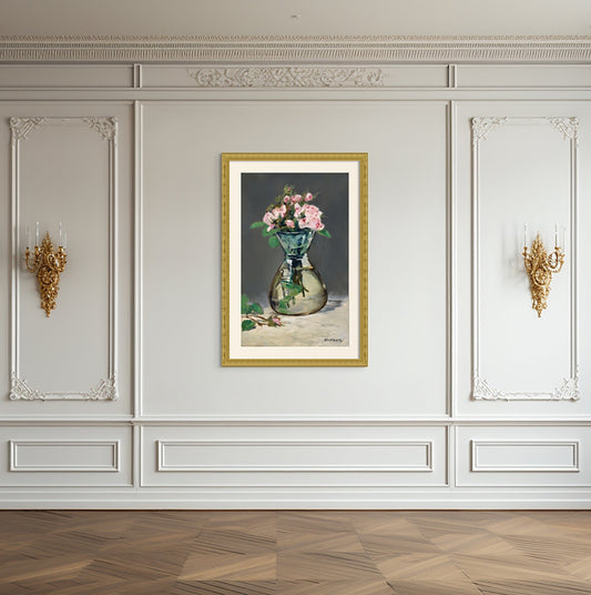 Moss Roses in a Vase (1882) - Milisima Studio