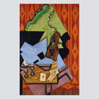 Violon et cartes à jouer sur une table (1913)