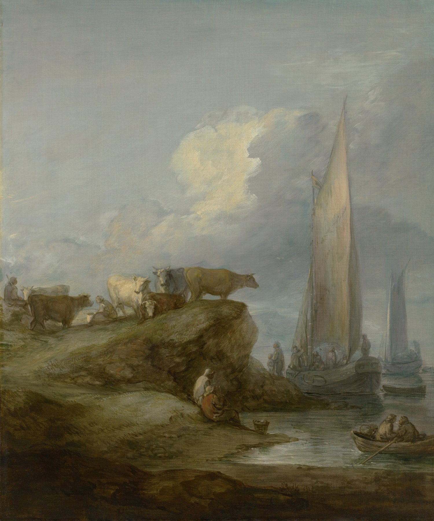 A painting by Thomas Gainsborough featuring a coastal view